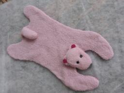 All Natural Alpaca/Wool Pink Bear Rug - thumbnail 1