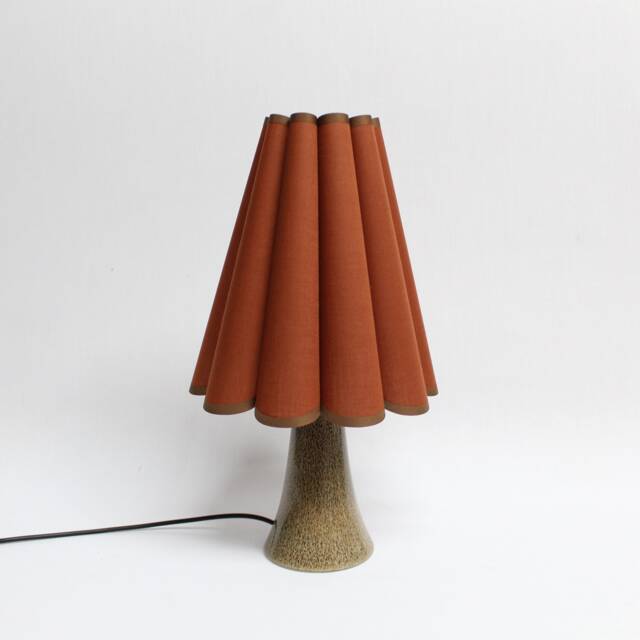 Duzy Brown Sorrel Fabric Skirt Shape Ceramic Table Lamp For Home Furnishing54# - image 1