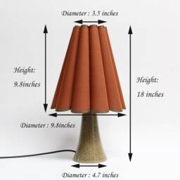 Duzy Brown Sorrel Fabric Skirt Shape Ceramic Table Lamp For Home Furnishing54# - thumbnail 2