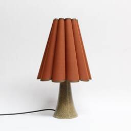 Duzy Brown Sorrel Fabric Skirt Shape Ceramic Table Lamp For Home Furnishing54# - thumbnail 3