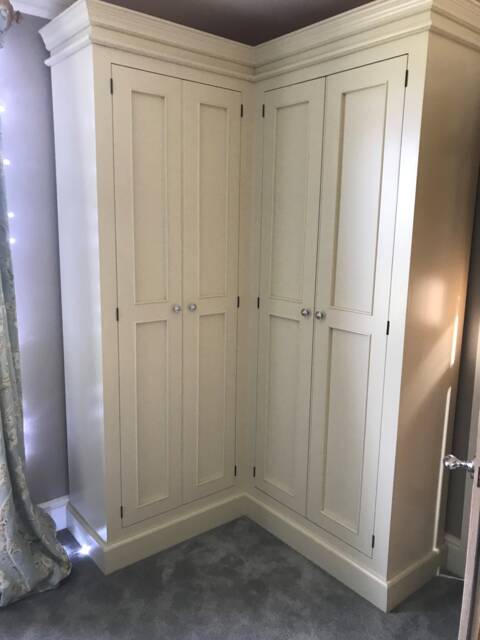 Wardrobe - Corner Wardrobe 4 Door Full Hanging Edwardian Style