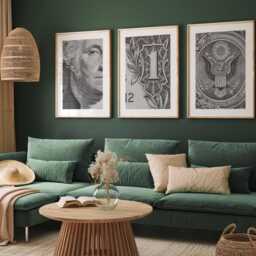 Dollar Bill Set Of 3 Posters - Money Wall Art Luxury Monochrome Poster Motivation Vintage - thumbnail 3