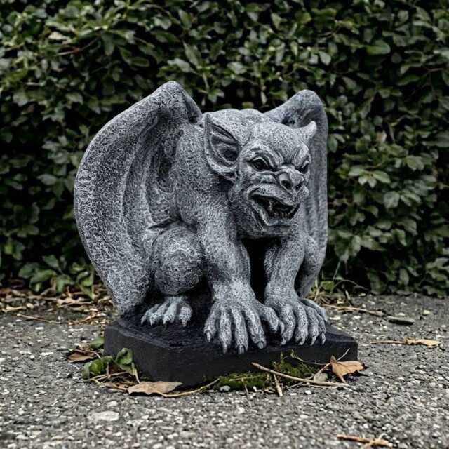 Large Monster Statue Concrete Guardian Gargoyle Sculpture Outdoor Demon Ornament Front Door Decor Handmade Gargoyle Lover Gift - image 1