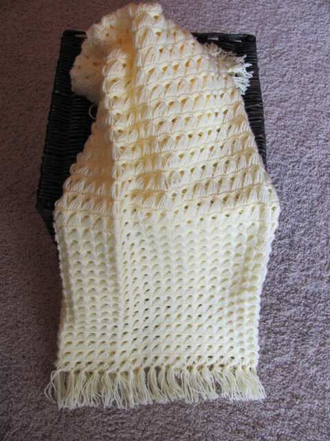 Crochet Baby Blanket ~ Pale Yellow - image 1