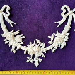 Large Gilt Or White French Louis Xvi Style Decorative Wall Furniture Moulding Onlay Plaque Pediment Plastic Decoration - thumbnail 2
