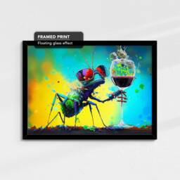 Ant Toasting Drink Glasses Art Abstract Oil Painting Framed Poster Print & Canvas Wall Living Home Decor Interior Gift - thumbnail 2