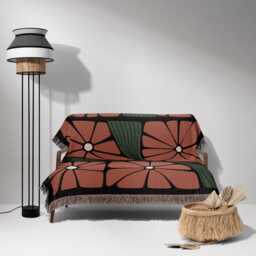 Autumn Colors Matisse Style Floral Woven Blanket - thumbnail 2