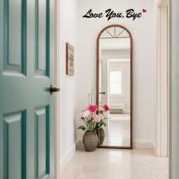 Love You Bye Wooden Wall Sign - Entryway Door Decor - thumbnail 2