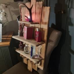 Large Bespoke One Off Solid Oak & Antler Handmade Rustic Shelves Bare Wood Finish Candles Accessories Not Included - thumbnail 2