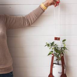 Plant Hanger Leather, Hanging Indoor Planter, Minimalist Plant Hanger, Planter Holder - thumbnail 2