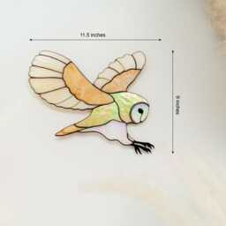 stained Glass Barn Owl Wall Hanging Nature-Inspired Art Bird Decor Owl Ornament Housewarming Gift Farmhouse - thumbnail 2