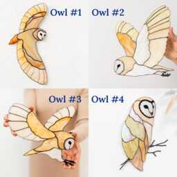 stained Glass Barn Owl Wall Hanging Nature-Inspired Art Bird Decor Owl Ornament Housewarming Gift Farmhouse - thumbnail 3