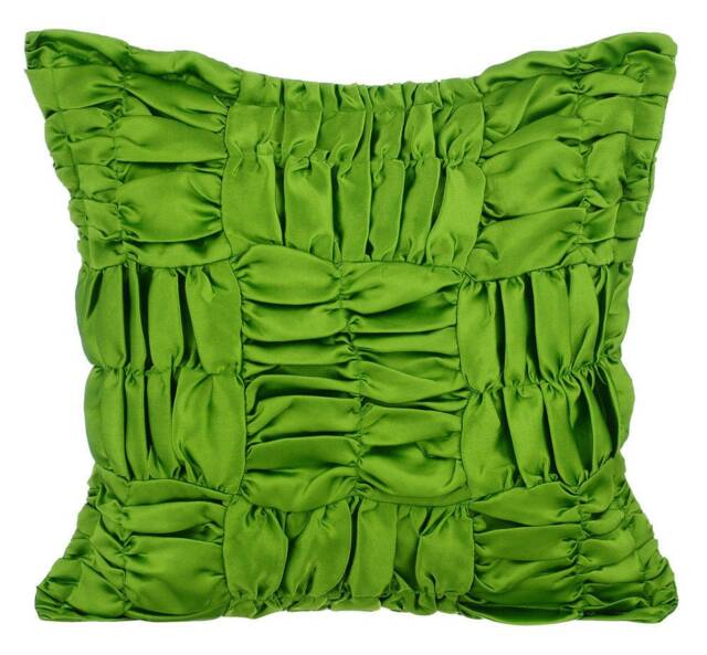 "Designer Ruched Clover Green Euro Pillow Sham 24""x24""/26""x26" - image 1