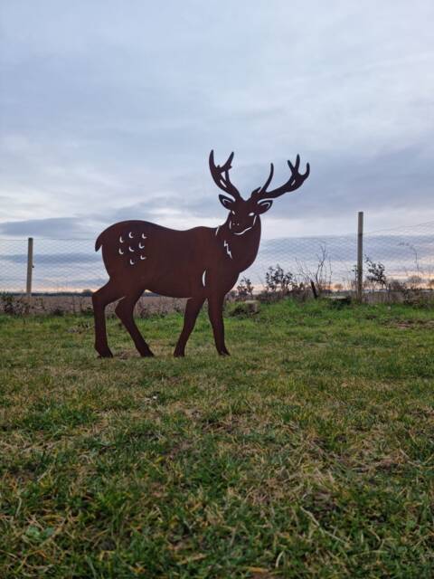 Rusty Metal Stag Garden Statue UK Made Deer Sculpture Ornament - image 1