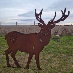 Rusty Metal Stag Garden Statue UK Made Deer Sculpture Ornament - thumbnail 3