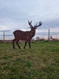 Rusty Metal Stag Garden Statue UK Made Deer Sculpture Ornament