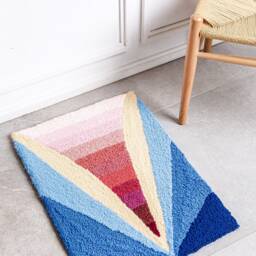 Handmade Indoor Rug Op Art Carpet, Living Room, Bedroom, Felt, Punch Needle, Interior Design, Home Decor, Soft, Wool - thumbnail 2