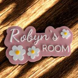 Personalized Floral Nursery Door Sign - Custom Kids Room Decor