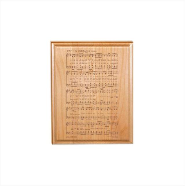 Old Rugged Cross Hymn Plaque - Engraved Solid Alder Wood Christian Gift Religious Wall Decor, Housewarming - image 1
