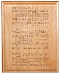 Old Rugged Cross Hymn Plaque - Engraved Solid Alder Wood Christian Gift Religious Wall Decor, Housewarming - thumbnail 2