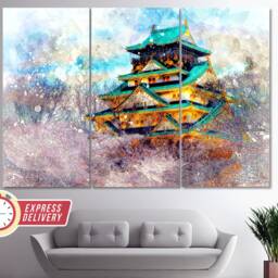 Temple in Japan Canvas Print, Japanese Wall Art, Decor, Asian Architecture - thumbnail 3
