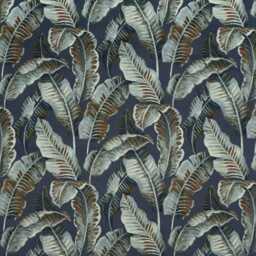 Navy Leaves Velvet Drum Lampshade, Tropical Ceiling Light Shade - thumbnail 2