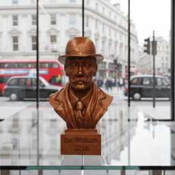Dr. Watson Figurine Bust, 5.3/4 Inch Tall, Antique Bronze Finish, Handmade & Painted - thumbnail 2