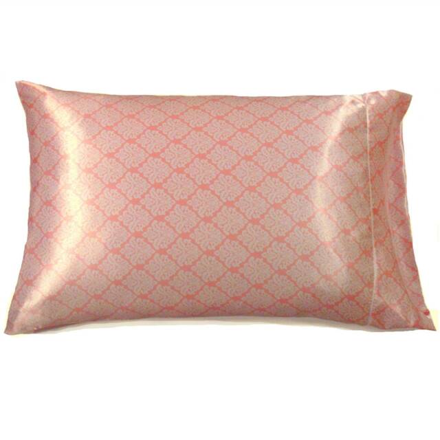 Peach White Satin Pillow. Protect Hair Follicles. Contemporary Accent Throw Birthday Gift Mom