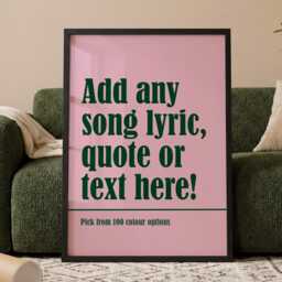 Personalised Song Lyric Print - Custom Music Poster First Dance Wedding Anniversary Gift Text Wall Art Any & Colour - thumbnail 1