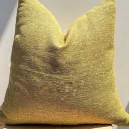 Yellow Linen Pillow, Textured Throw Pillow Cover, Decorative Cushion - thumbnail 4
