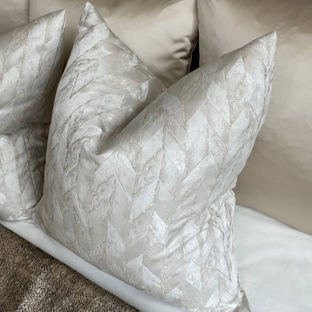 Natural Champagne Cushion Cover, Convex Stone Throw Pillow Case, Geometric/Double Sided Bespoke - image 1