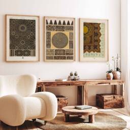 Arabic Pattern Prints, Islamic Decor, Middle Eastern Poster Set, Wall Art, Posters, Mughal Muslim Gift, Art - thumbnail 3