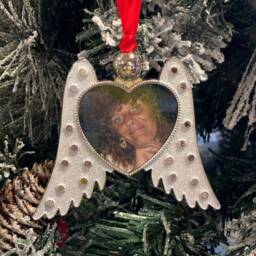 Photo Angel Wings Christmas Decoration, Memorial Gift For Grieving Loved Ones, Sympathy Loss Tree Ornament - thumbnail 2