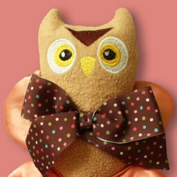 Handmade Owl Security Blanket Fleece & Satin Baby Lovey - thumbnail 2