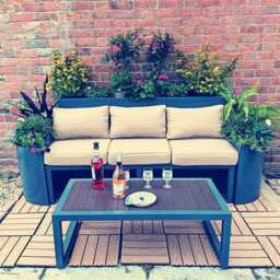 steel Garden Sofa With Planters Surround - thumbnail 3