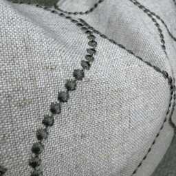 "Ogee Embroidered Cushion Cover, Beige Green Pillow Throw Pillow, Ellewood Knot John Lewis Furnishing Fabric, 12""x20" - thumbnail 2