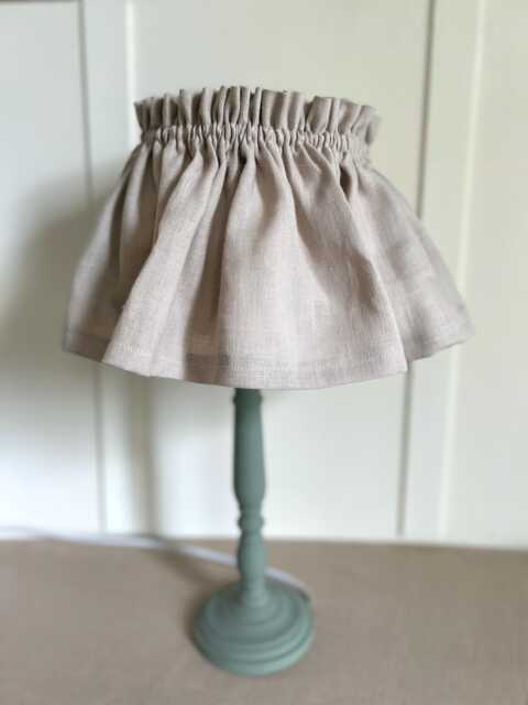 Natural Linen Loose Gathered Lampshade Cover. For Table & Pendant Lamps - image 1