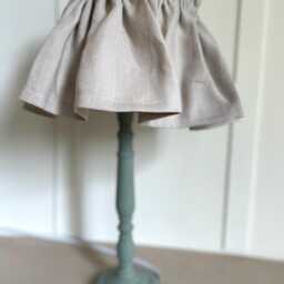 Natural Linen Loose Gathered Lampshade Cover. For Table & Pendant Lamps - thumbnail 2