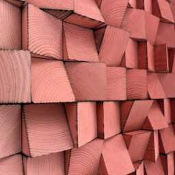 Handmade Wood Wall Art - Green Red Decor Ombre Sound Diffuser - thumbnail 4