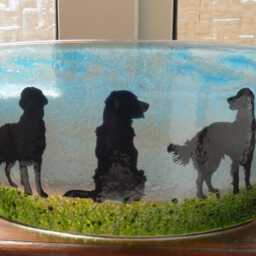 "Beautiful Glass Fused ""Golden Retriever" - thumbnail 2