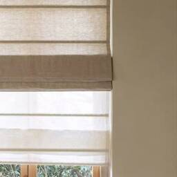 40 Colors Double Layered Roman Shade, 100% Linen Custom Shades With Chain Mechanism, Blackout Blinds & Sheer Roman - thumbnail 2