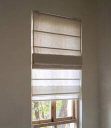 40 Colors Double Layered Roman Shade, 100% Linen Custom Shades With Chain Mechanism, Blackout Blinds & Sheer Roman