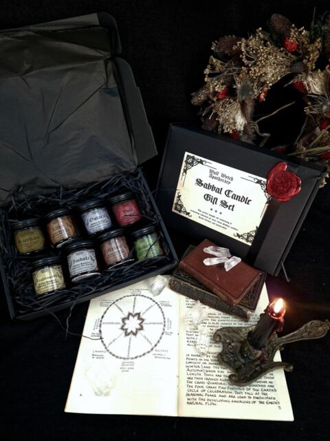 Sabbat Candle Gift Set, Pagan Wheel Of The Year Box, Altar Ritual Candles, Hedge Witch Box - image 1