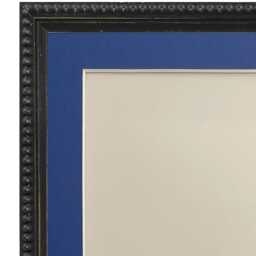 Crown Black Photo Frame With A Oxford Blue Mount, Wooden Bobbin Distressed - thumbnail 2