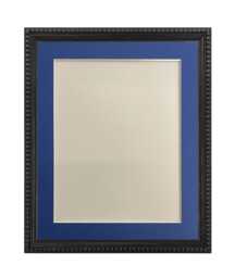 Crown Black Photo Frame With A Oxford Blue Mount, Wooden Bobbin Distressed - thumbnail 1