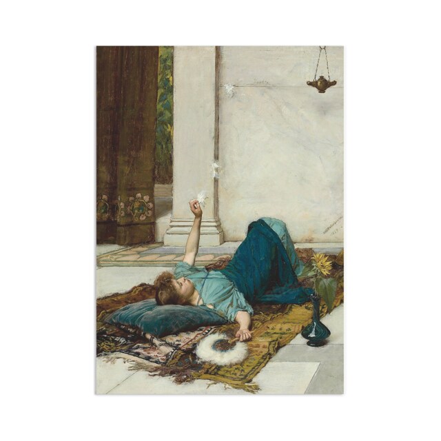 Dolce Far Niente Wall Art Print Poster Pre-Raphaelite John William Waterhouse Classic Painting Elegant Room Decor Beautiful Pretty Aesthetic - image 1