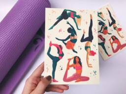 Yoga With The Girls - Postcard Print Illustration - thumbnail 1