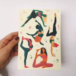 Yoga With The Girls - Postcard Print Illustration - thumbnail 3