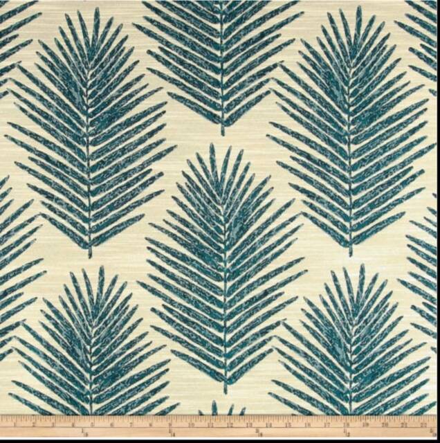 "Pair 25 Or 50"" Wide Jacquard Palm Seaspray Panels Drapes Cstom Cafe Curtains Floral 24 36 63 72 84 96 108 120 132" - image 1