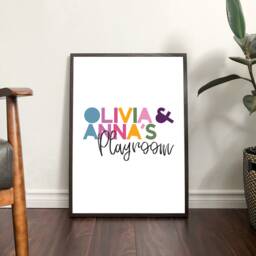 Playroom Prints, Wall Art, Girls Bedroom Sisters Print, Kids Room, Decor, Play All Day A3, A4, A5, 8x10, 11x14 - thumbnail 2